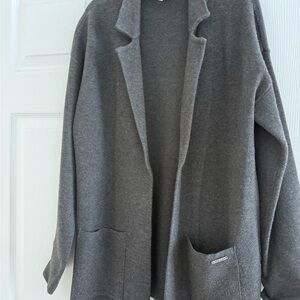 Anne Klein Charcoal Open Cardigan